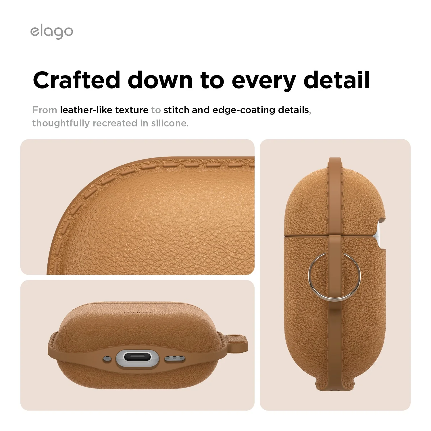 elago Leather-Touch AirPods 5 / 4 szilikon tok - sötétzöld
