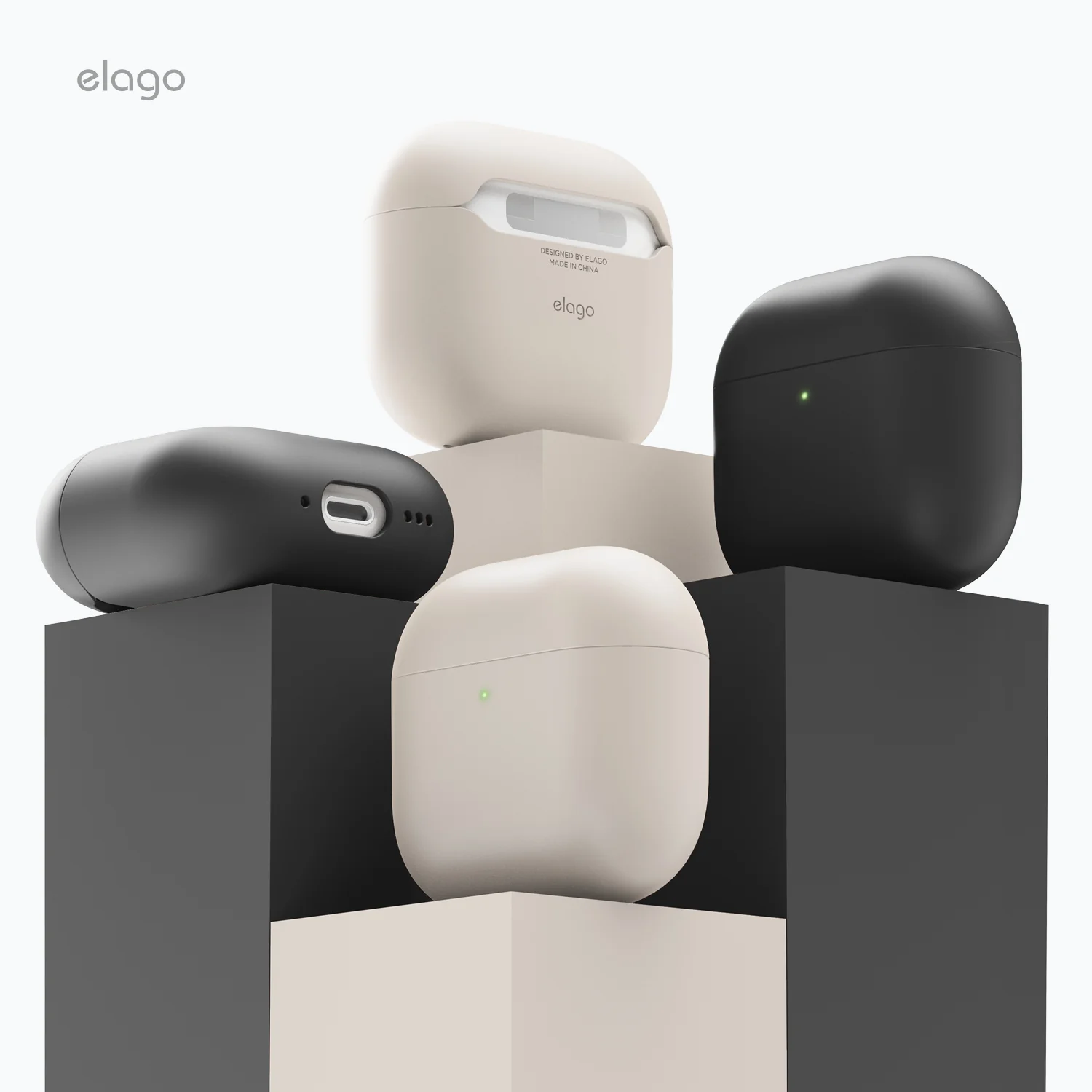 ELAGO AirPods 4 Liquid Hybrid védőtok - bézs