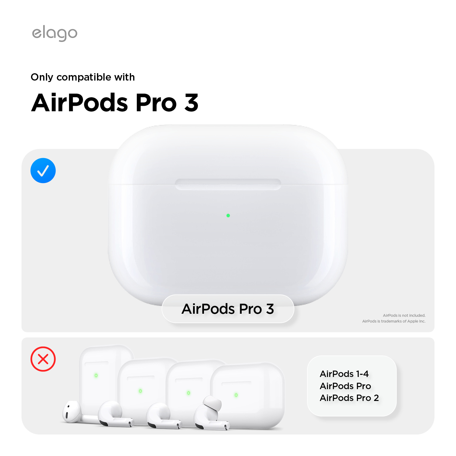 ELAGO Liquid Hybrid AirPods Pro 3 szilikon tok - fekete