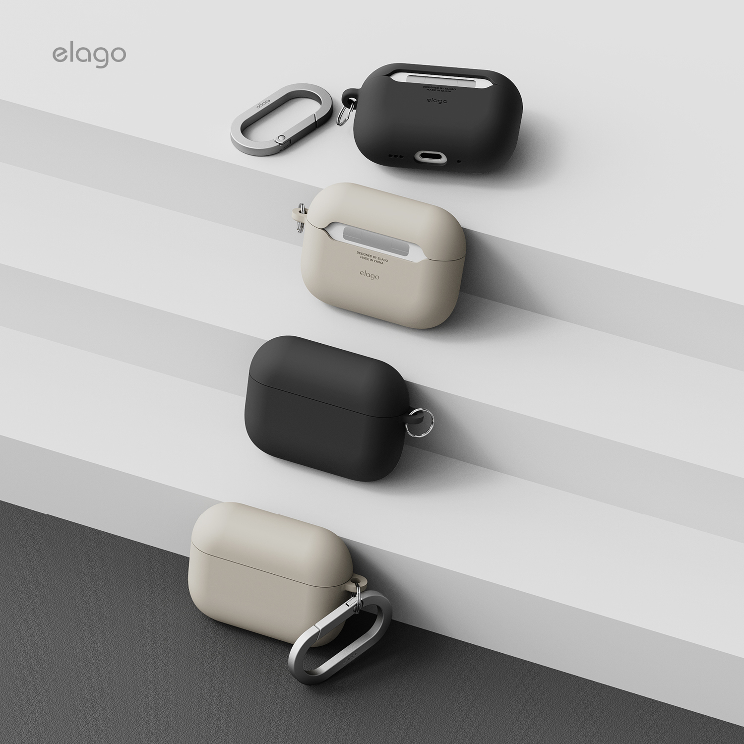 ELAGO Liquid Hybrid AirPods Pro 3 szilikon tok - kavicsszürke
