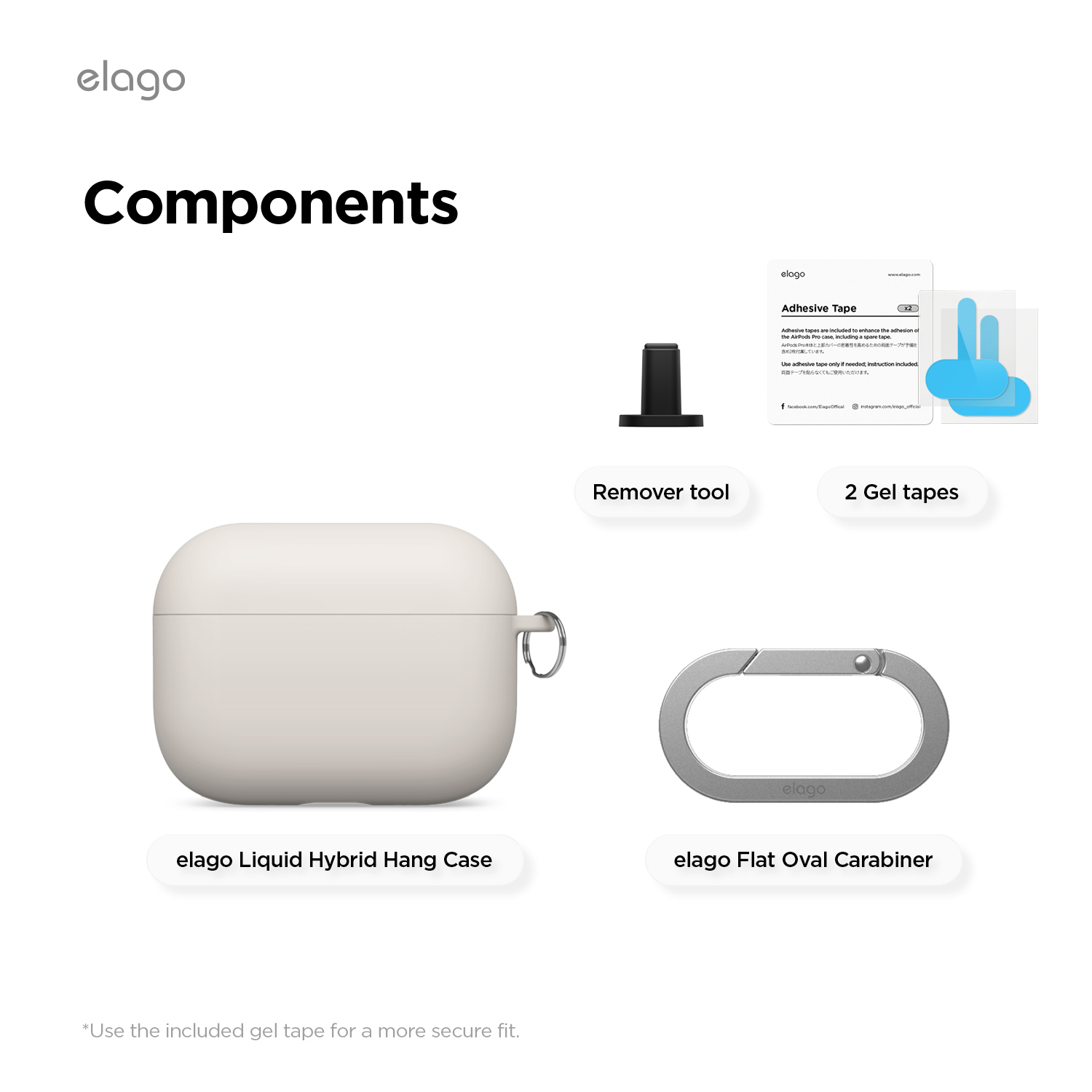 ELAGO Liquid Hybrid AirPods Pro 3 szilikon tok - kavicsszürke