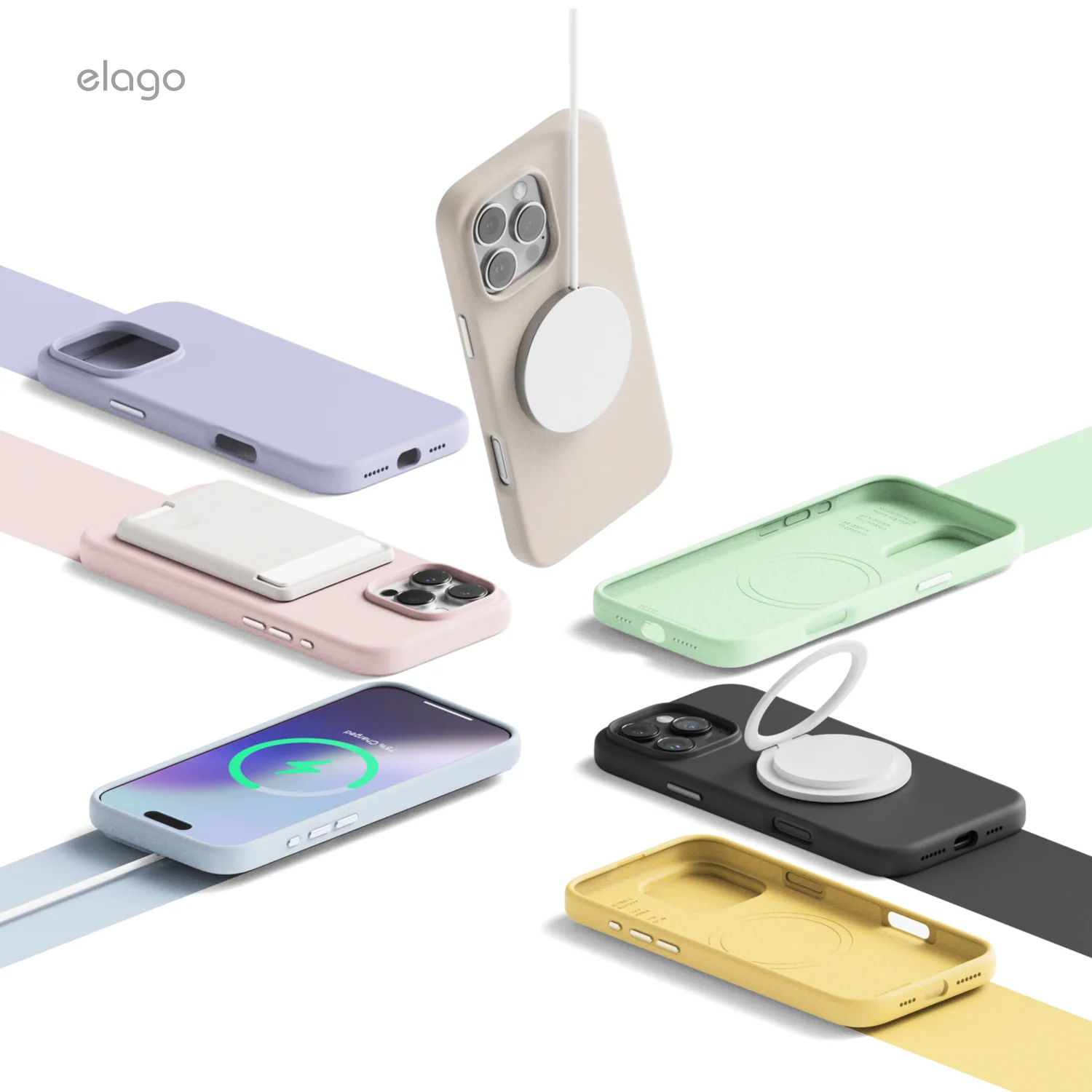 ELAGO MagSafe-kompatibilis iPhone 16 Pro Max szilikontok - sötétkék