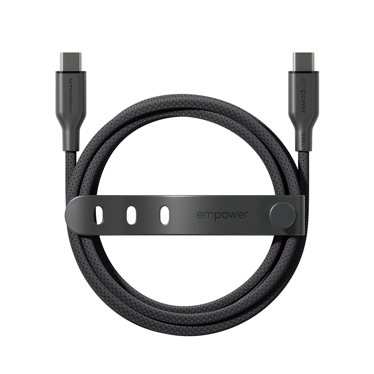 empower by PanzerGlass 240W USB-C 1.2m-es töltőkábel - asztrofekete