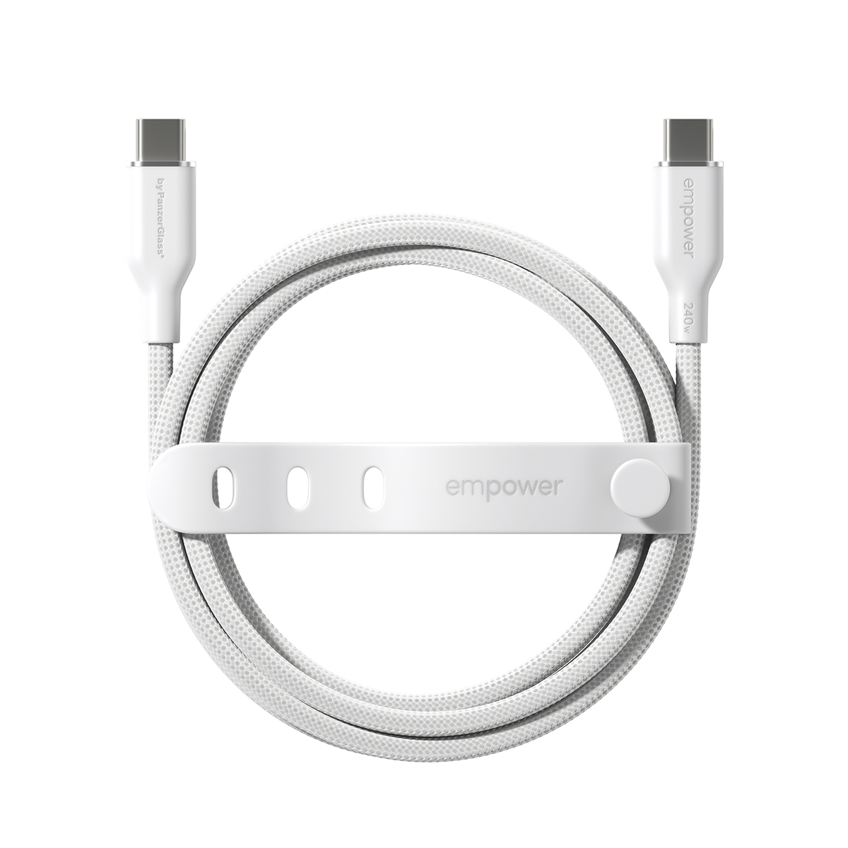 empower by PanzerGlass 240W USB-C 2m-es töltőkábel - ezüst fehér