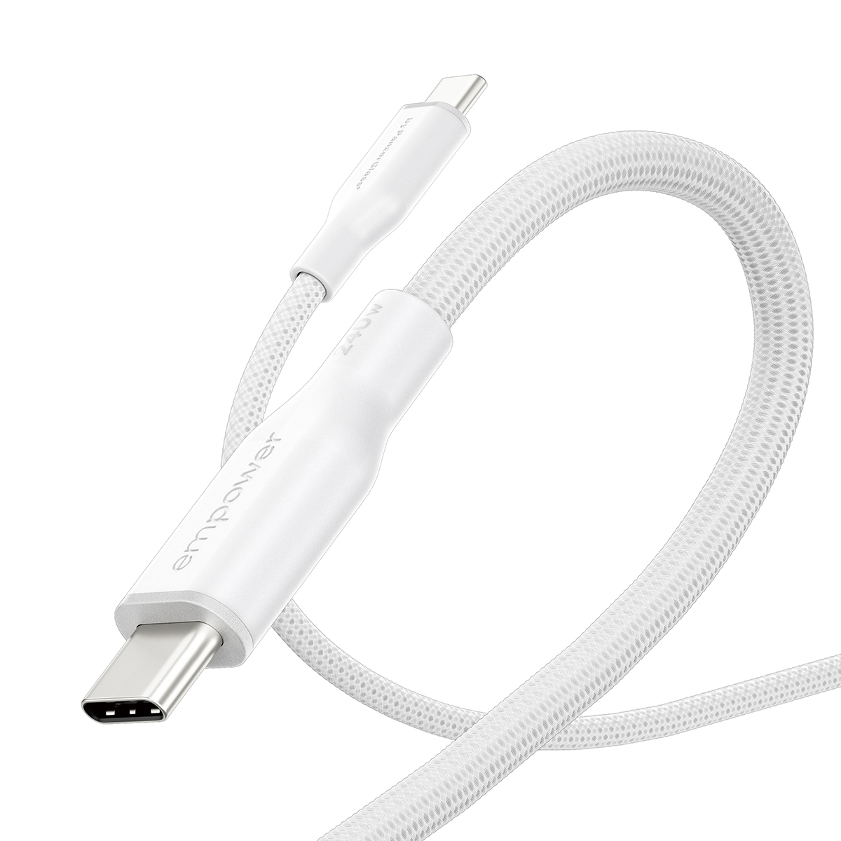 empower by PanzerGlass 240W USB-C 2m-es töltőkábel - ezüst fehér