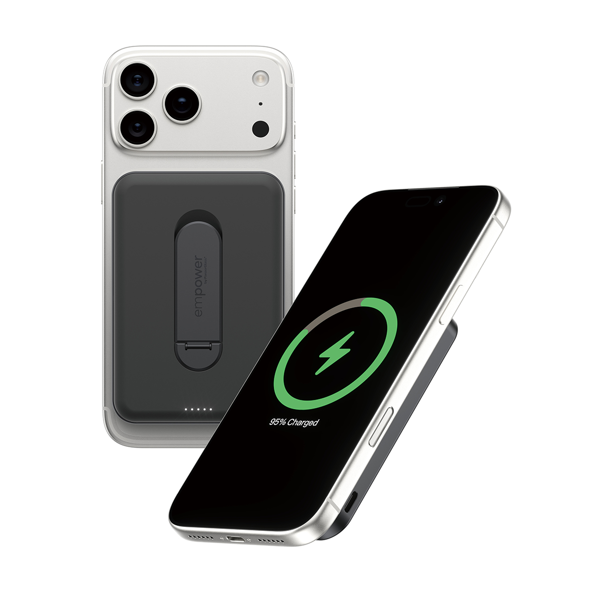 empower by PanzerGlass 5000mAh Powerbank kitámasztóval - asztrofekete