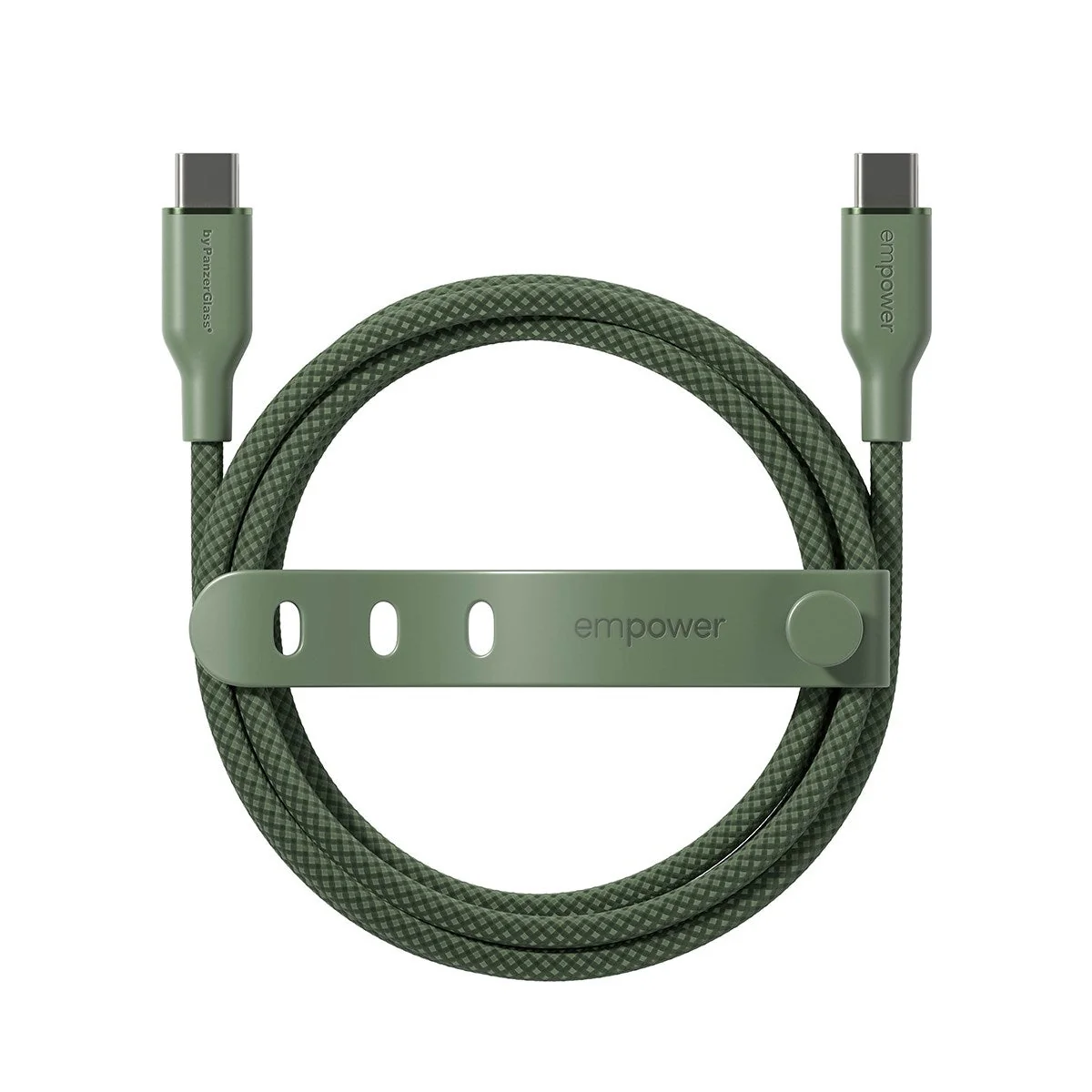 empower by PanzerGlass 60W USB-C 1.2m-es töltőkábel - zsályazöld