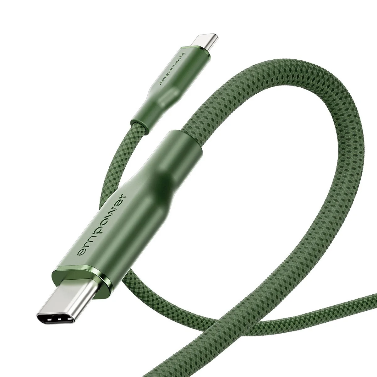 empower by PanzerGlass 60W USB-C 2m-es töltőkábel - zsályazöld
