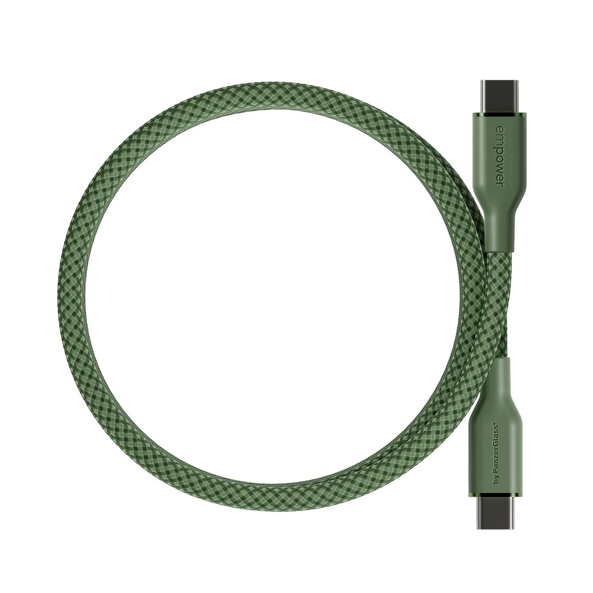 empower by PanzerGlass mágneses 240W USB-C 1.5m-es töltőkábel - zsályazöld