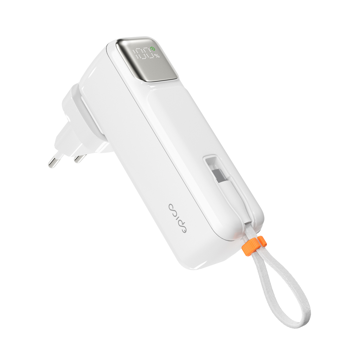 epico UltraPack 2in1 5000mAh powerbank töltőfejjel - fehér