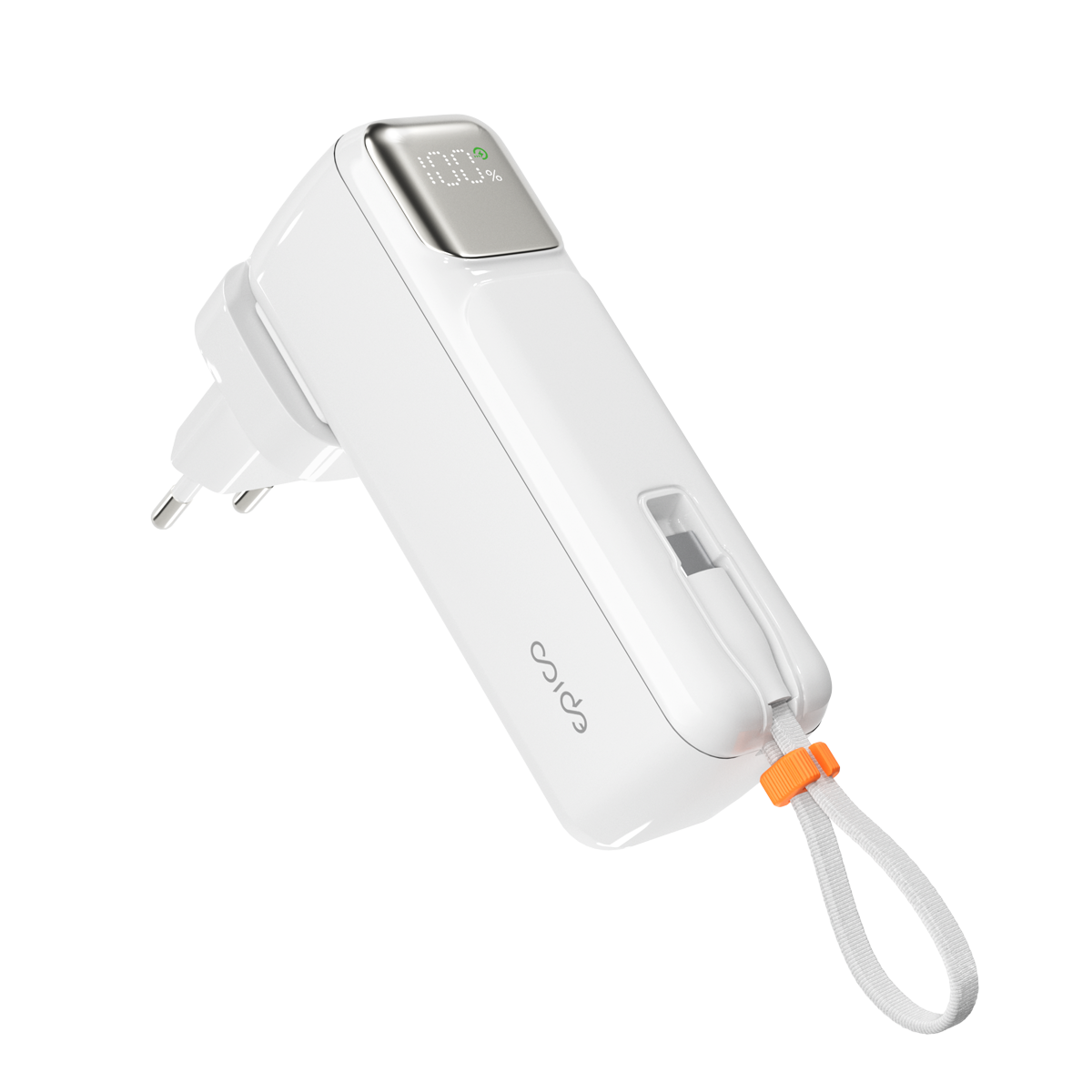 epico UltraPack 2in1 5000mAh powerbank töltőfejjel - fehér