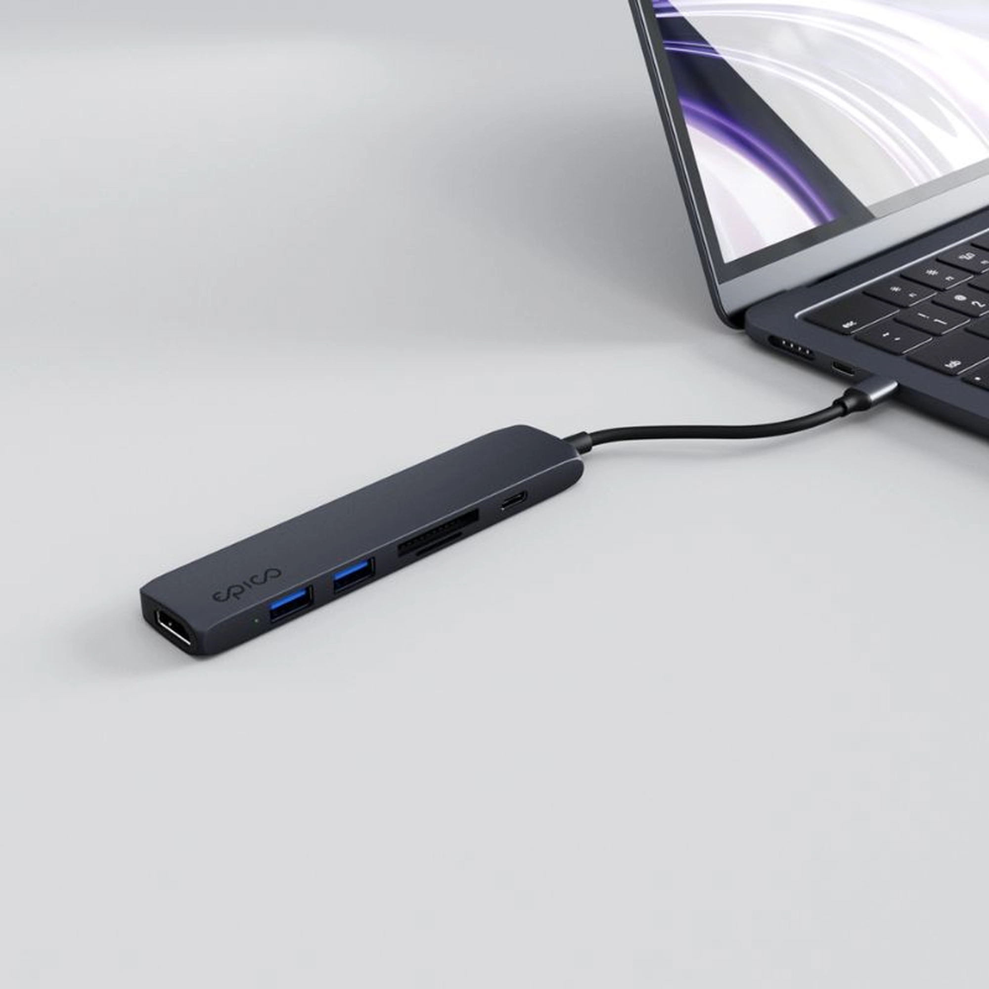 epico 6in1 Aluminium Hub 8K with USB-C connector - midnight