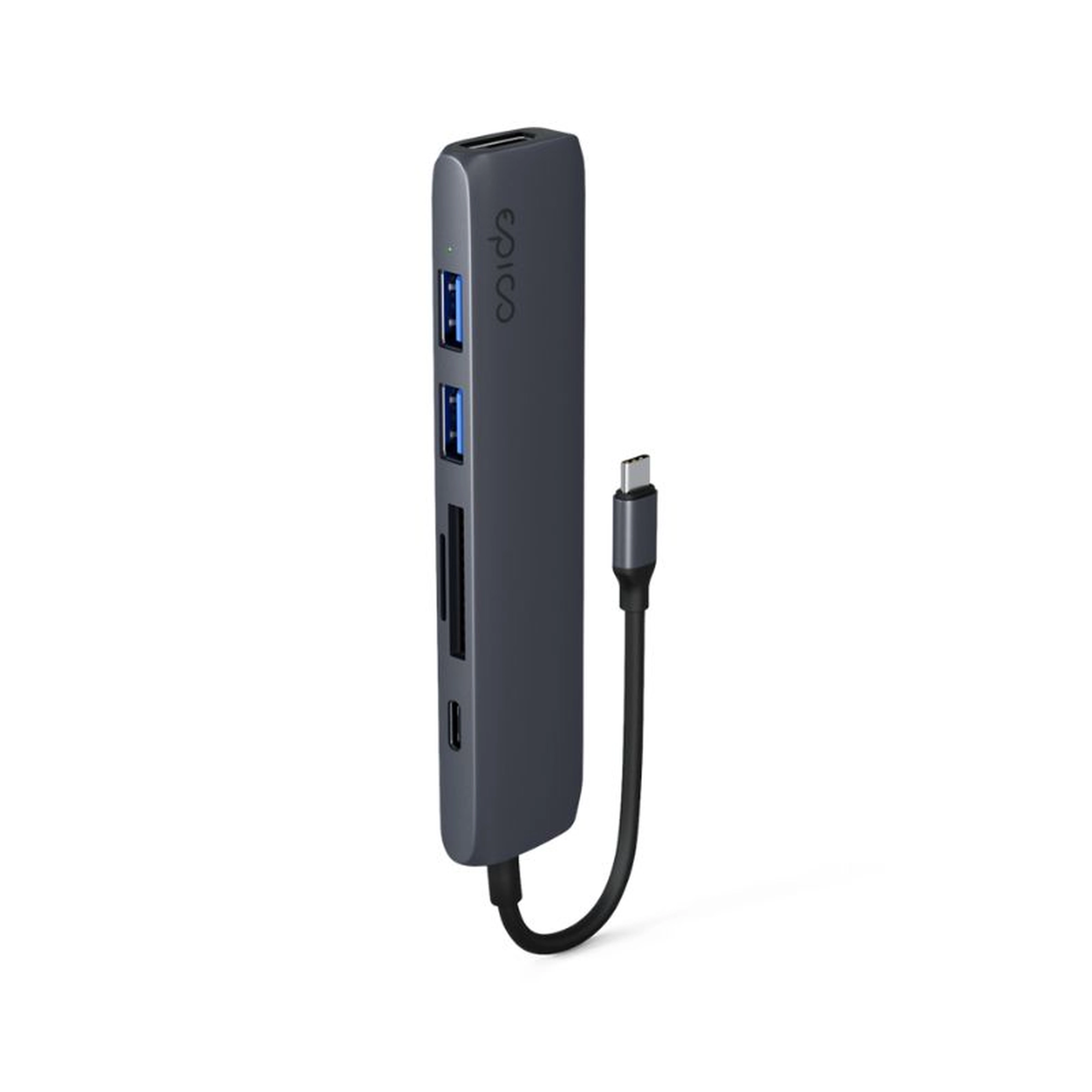 epico 6in1 Aluminium Hub 8K with USB-C connector - midnight