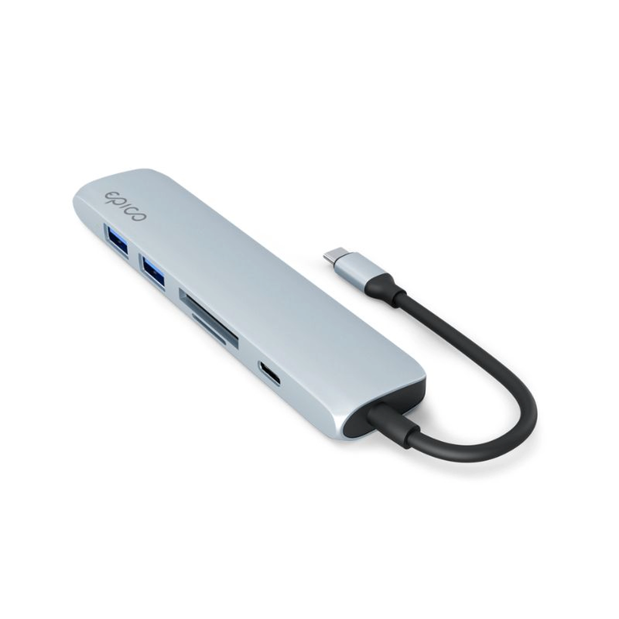 epico 6in1 Aluminium Hub 8K with USB-C connector - sky blue