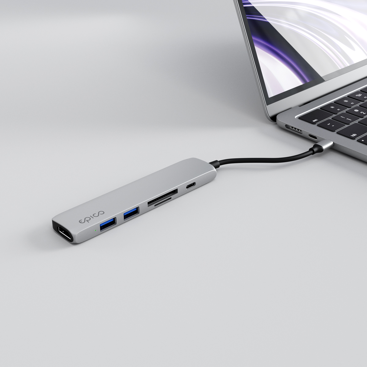 epico 6in1 USB-C hub - ezüst