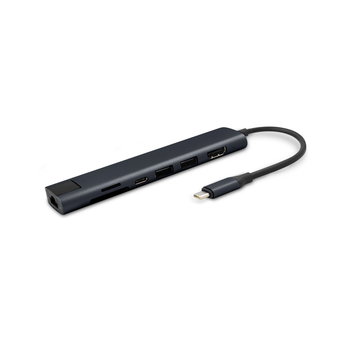 epico 7in1 USB-C hub 8K HDMI porttal - éjfekete