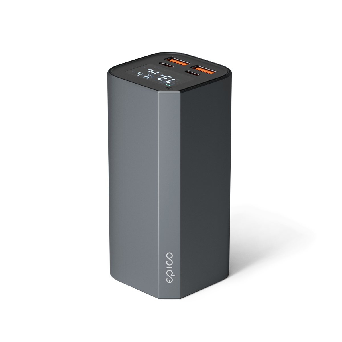 epico aluminium 20 000mAh PD 100W powerbank - sötétszürke