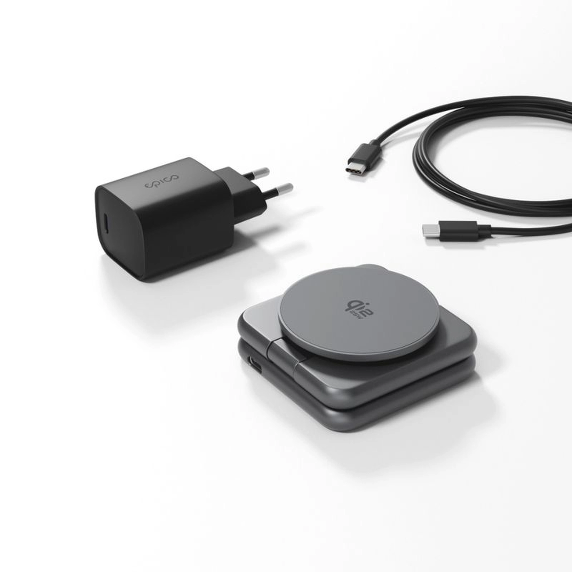 epico UltraBase Qi2 25W 3in1 összecsukható MagSafe töltőállvány - asztroszürke