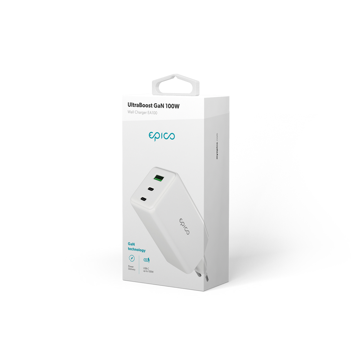 epico Ultraboost 100W GaN töltőadapter 2 USB-C és 1 USB-A porttal