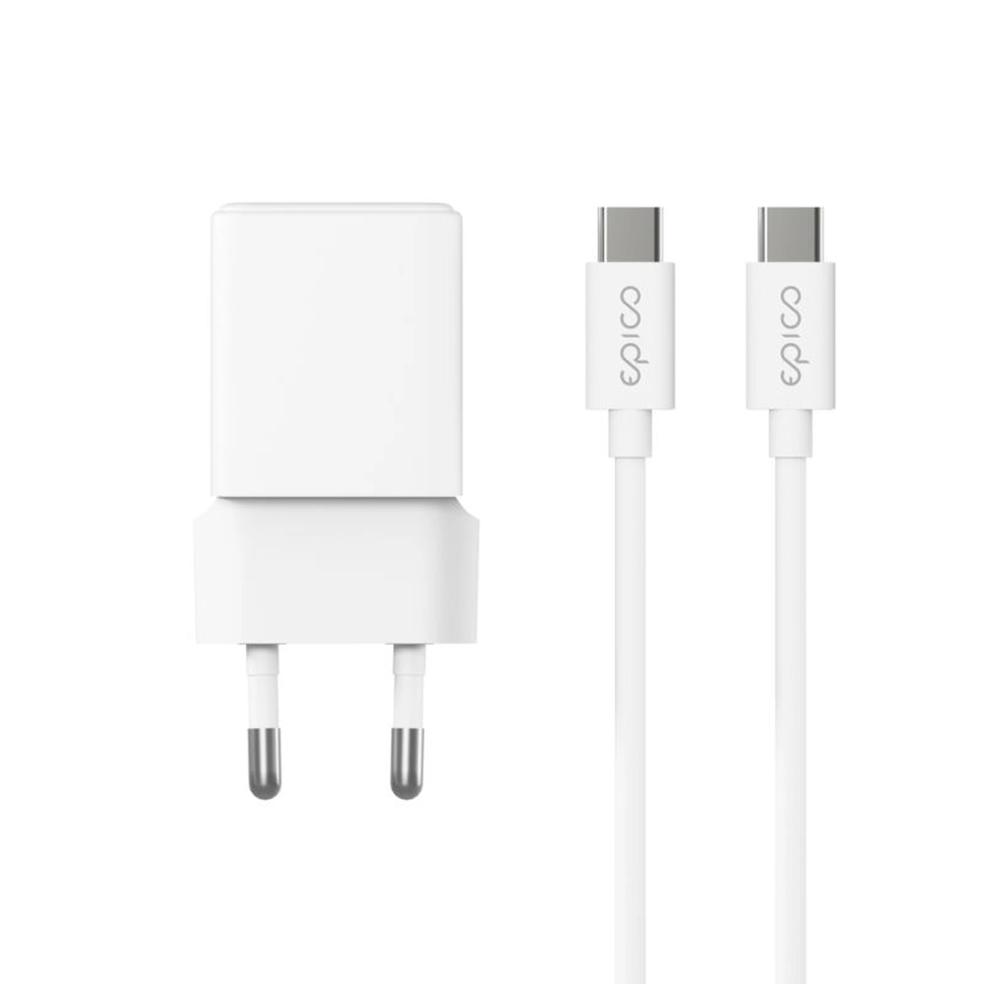 epico UltraBoost GaN 20W USB-C hálózati töltő 1,2 m kábellel - fehér