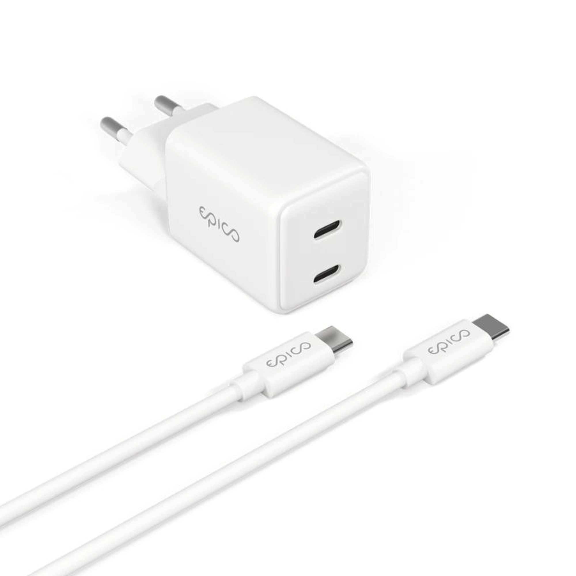 epico UltraBoost GaN 35W USB-C hálózati töltő 1,2 m kábellel - fehér