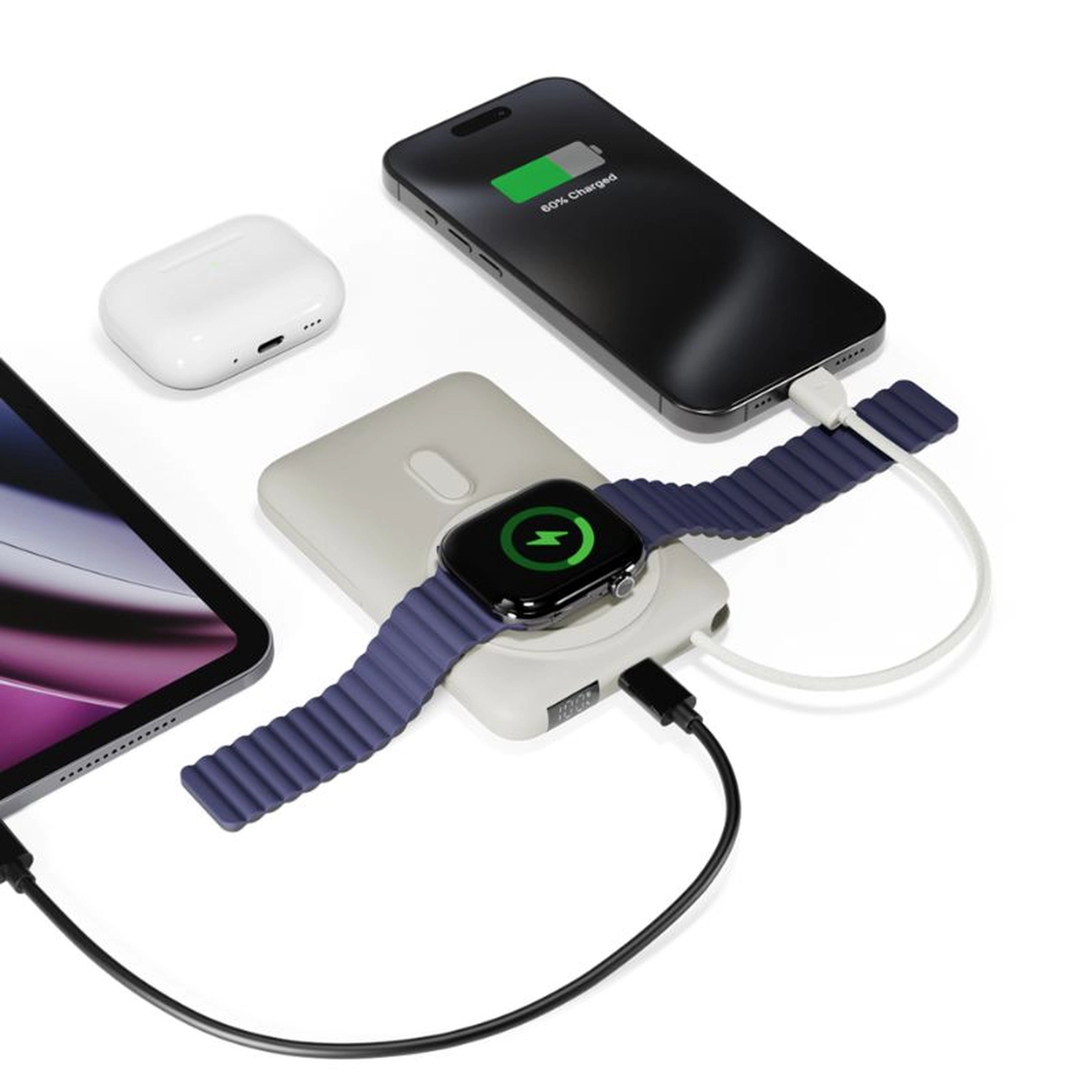 epico UltraPack 4in1 MagSafe powerbank 10000 mAh Apple Watch töltővel - szürke