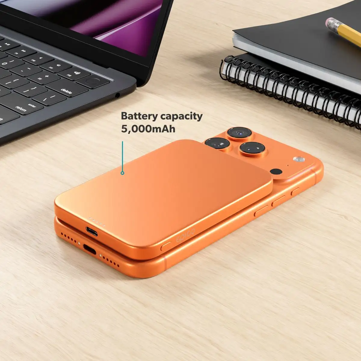 epico UltraPack Qi2 Slim alumínium MagSafe powerbank 5000 mAh - kozmosznarancs