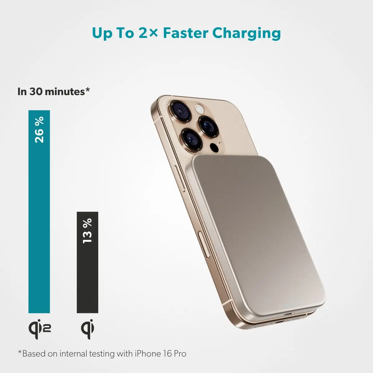epico UltraPack Qi2 Slim alumínium MagSafe powerbank 5000 mAh - sivatagi titán