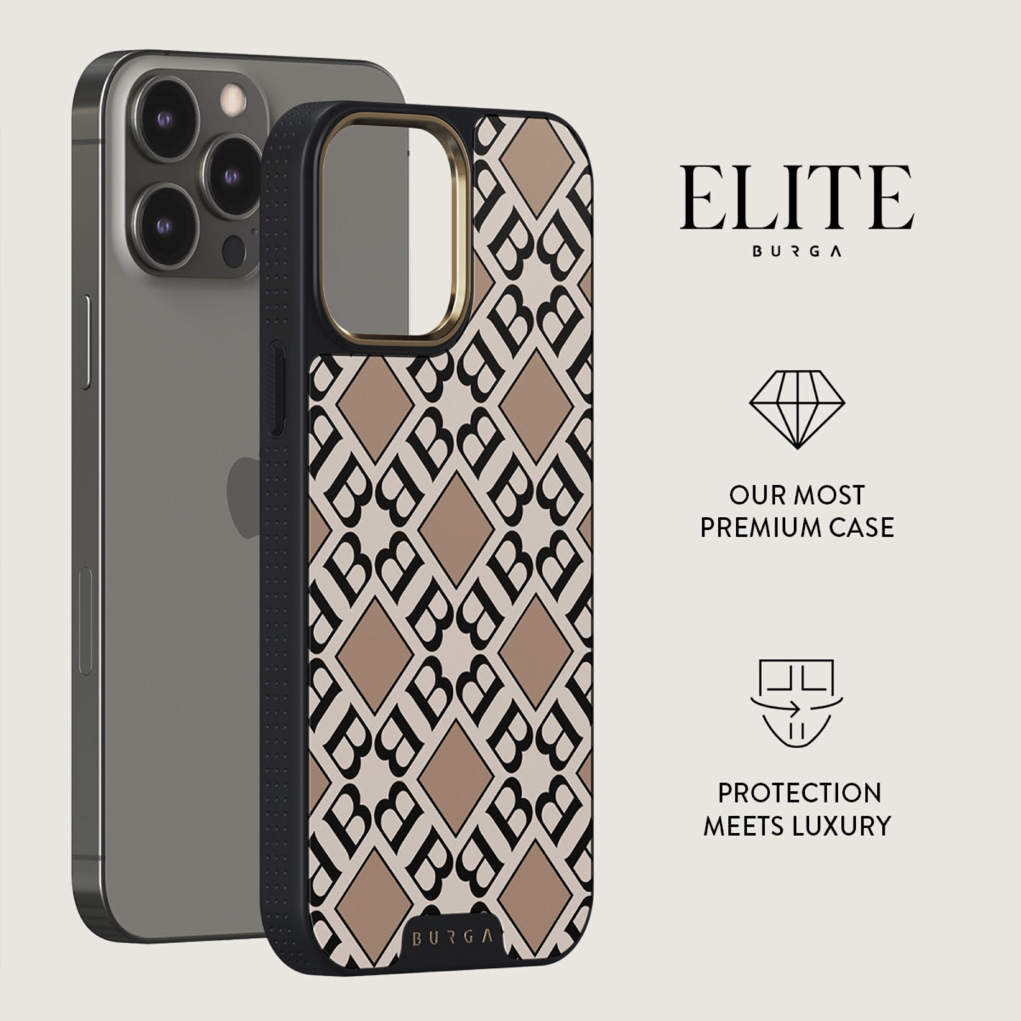 BURGA Elite MagSafe iPhone 15 Pro tok - monogram