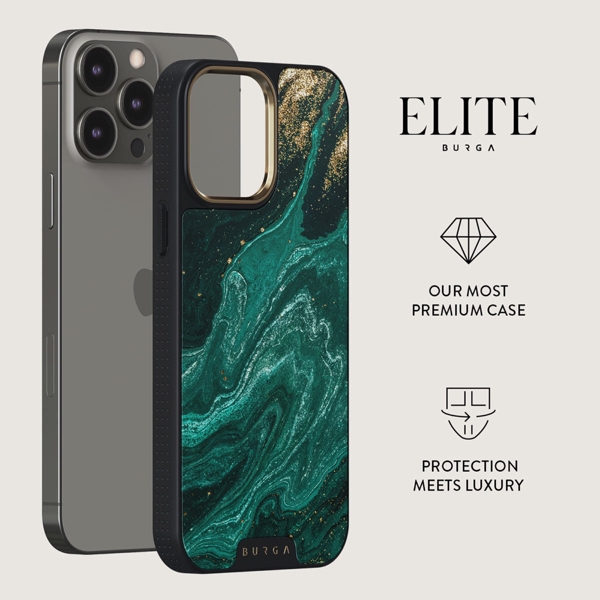 BURGA Elite MagSafe iPhone 15 Pro Max tok - smaragd tenger