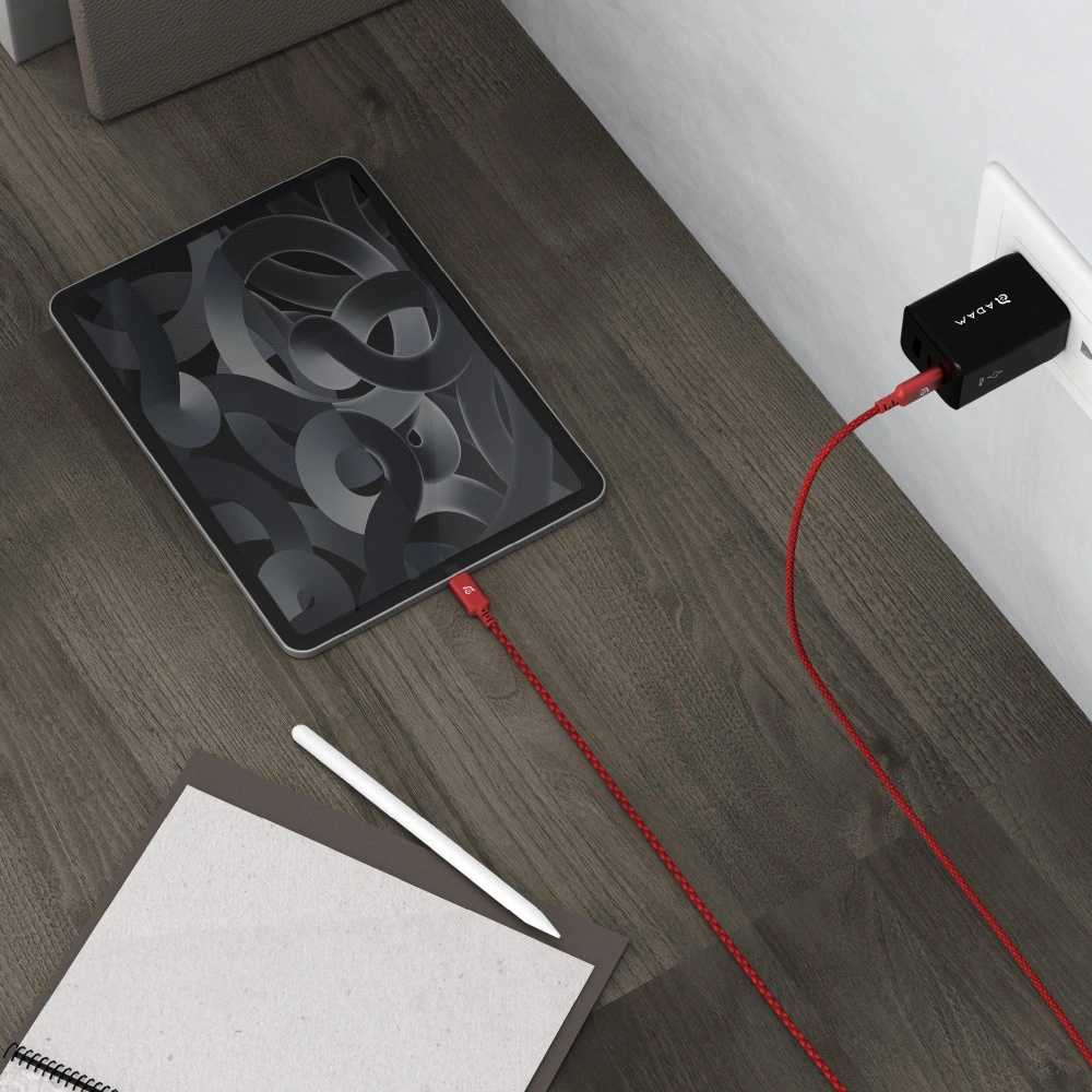ADAM ELEMENTS Casa S200 USB-C 2m-es töltőkábel - piros