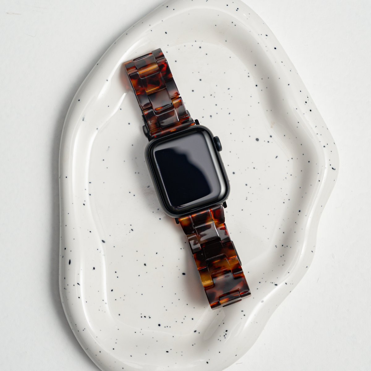 BURGA Apple Watch 44/45/46/49mm acetát szíj - aranyszín (fekete szerkezet)