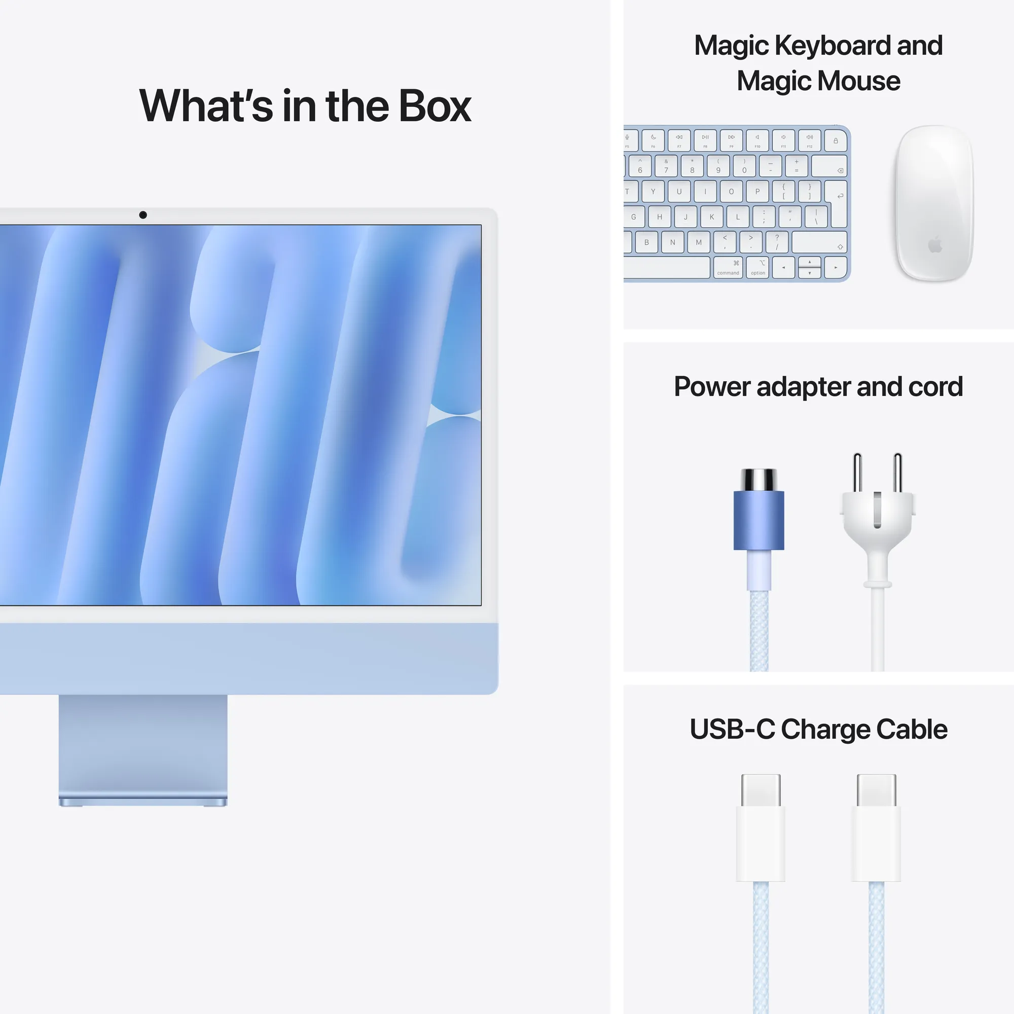 24-inch iMac 4.5K Retina kijelző, M4 chip, 8 magos CPU, 8 magos GPU, 16GB, 256GB SSD - kék