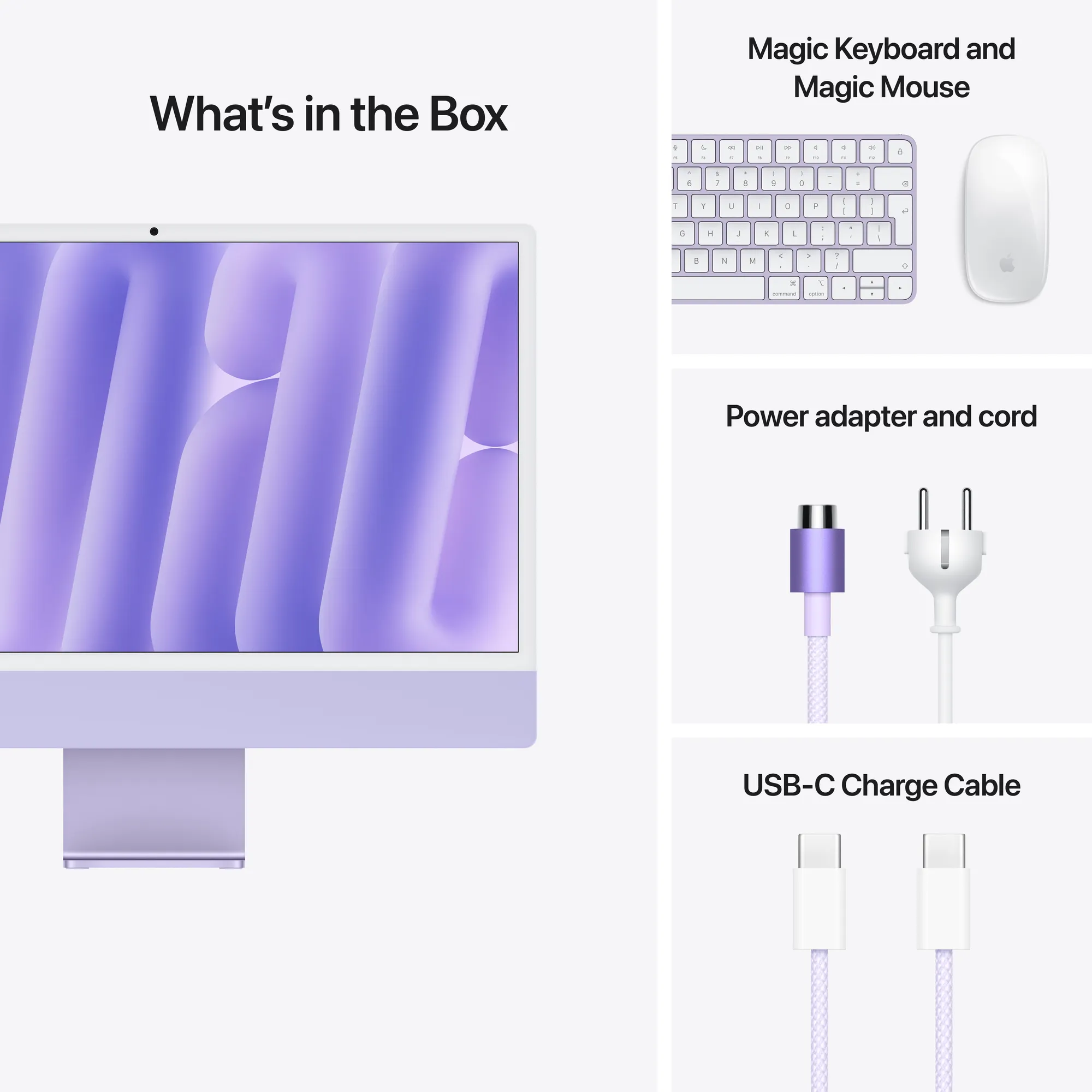 24-inch iMac 4.5K Retina kijelző, M4 chip, 8 magos CPU, 8 magos GPU, 16GB, 256GB SSD - lila