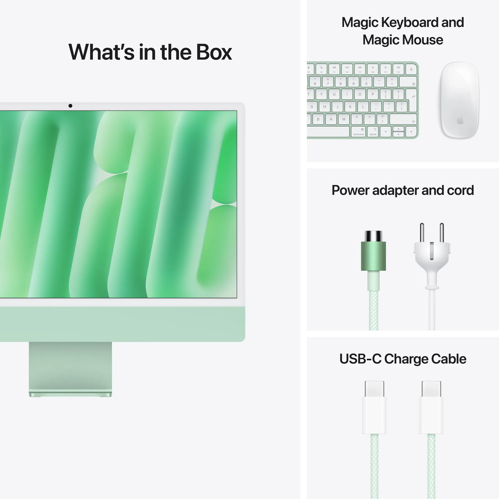 24-inch iMac 4.5K Retina kijelző, M4 chip, 8 magos CPU, 8 magos GPU, 16GB, 256GB SSD - zöld