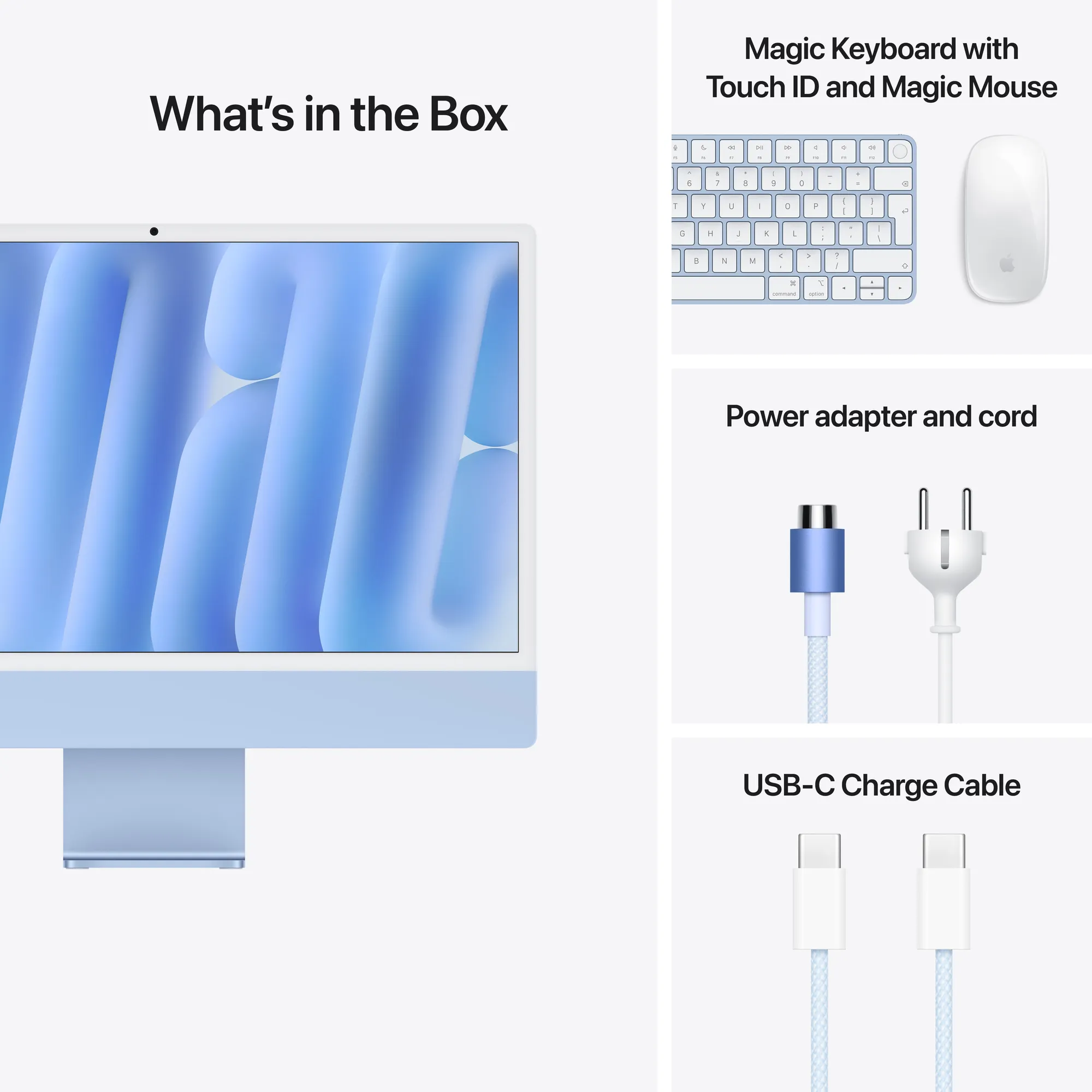 24-inch iMac 4.5K Retina kijelző, M4 chip, 10 magos CPU, 10 magos GPU, 16GB, 512GB SSD - kék