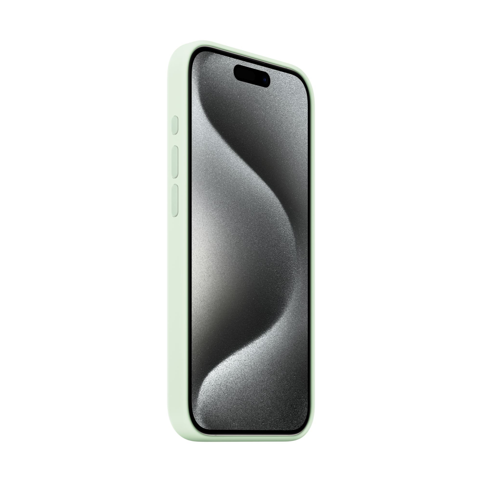 MagSafe-rögzítésű iPhone 15 Pro-szilikontok  - világos menta (szezonális)