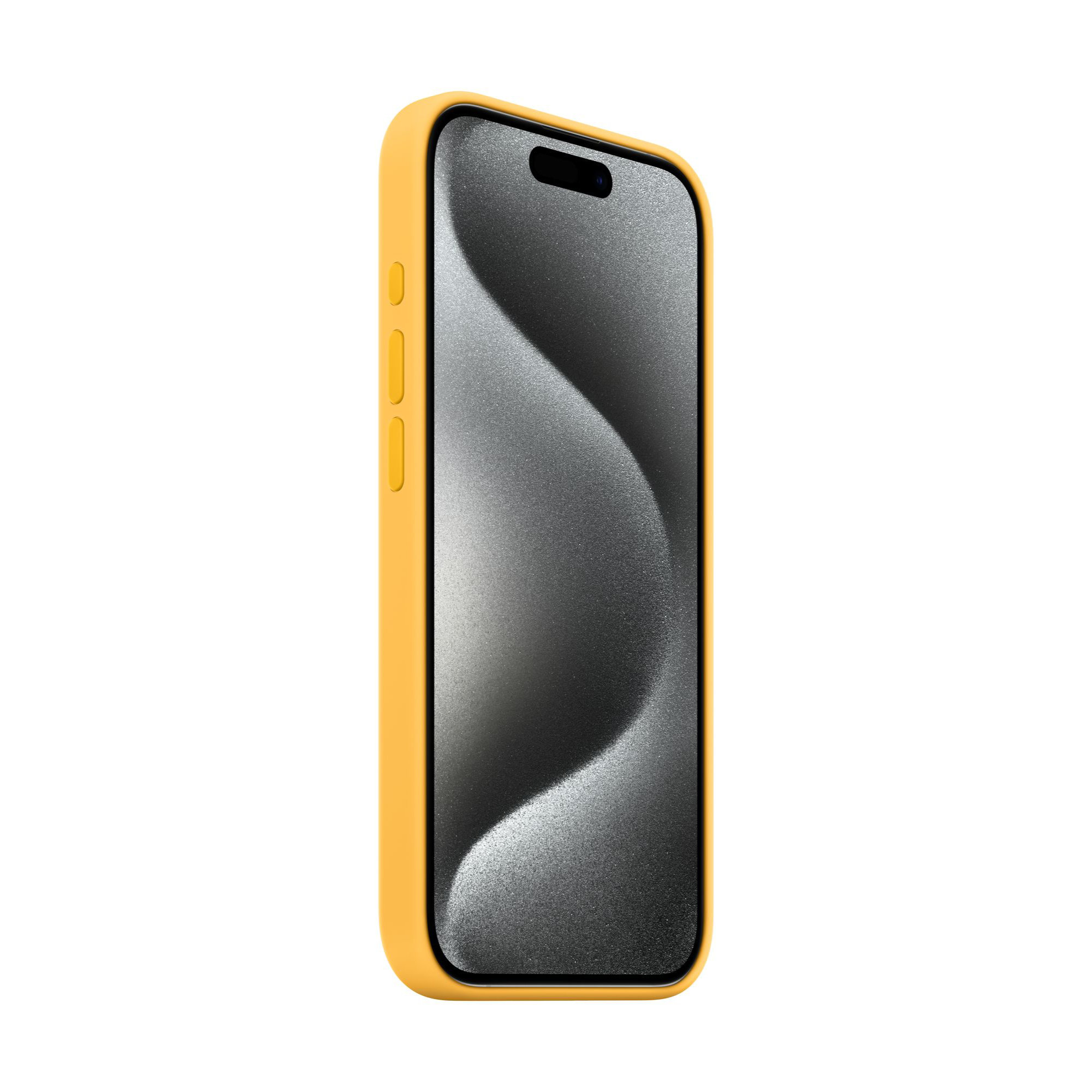 MagSafe-rögzítésű iPhone 15 Pro-szilikontok  - napsárga (szezonális)