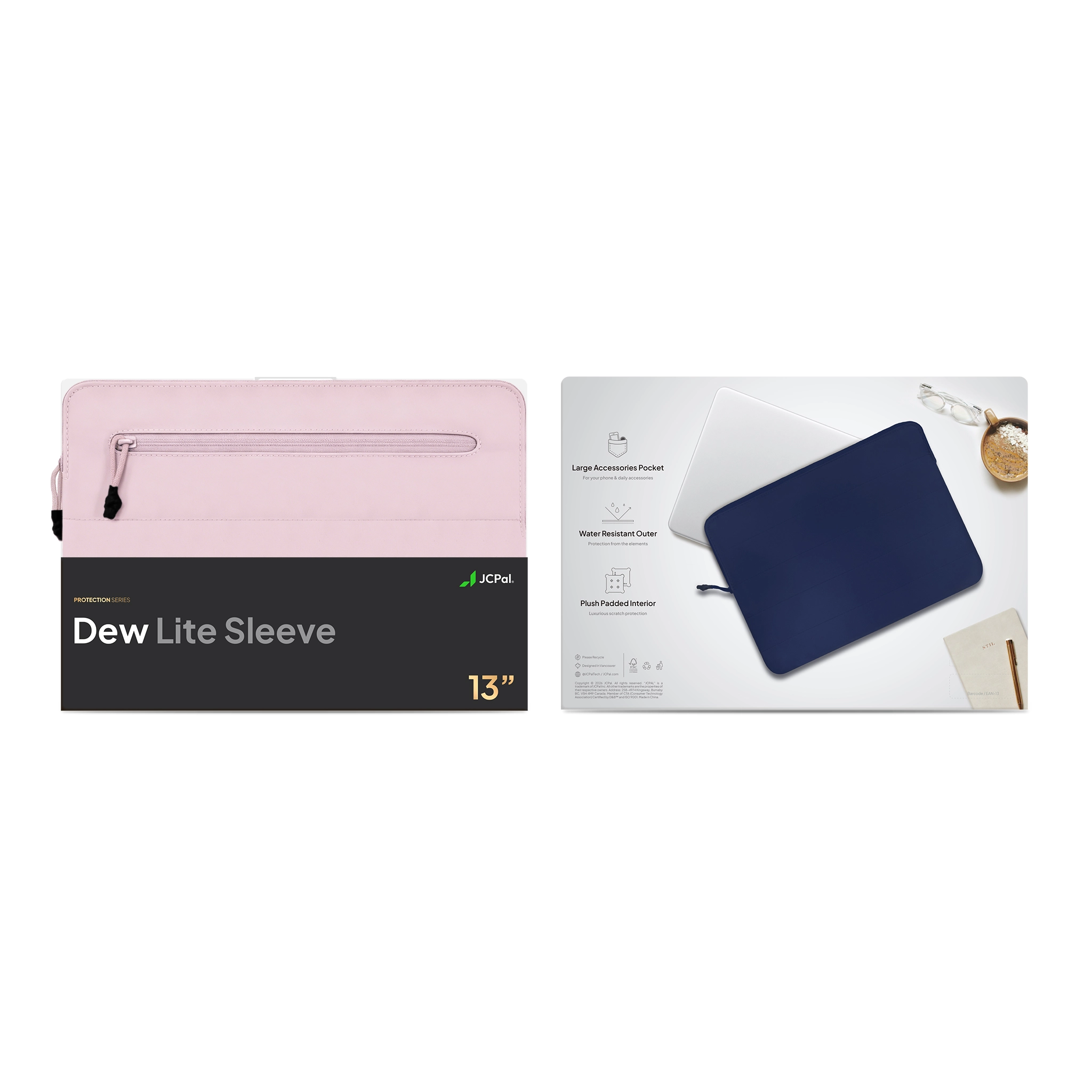 JCPal Dew MacBook Neo 13" táska - hajnalpír
