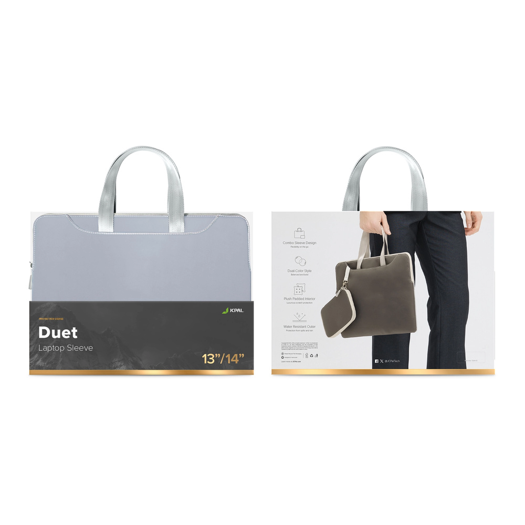 JCPAL Duet 13/14-inch MacBook Air / MacBook Pro táska - pala és világoskék
