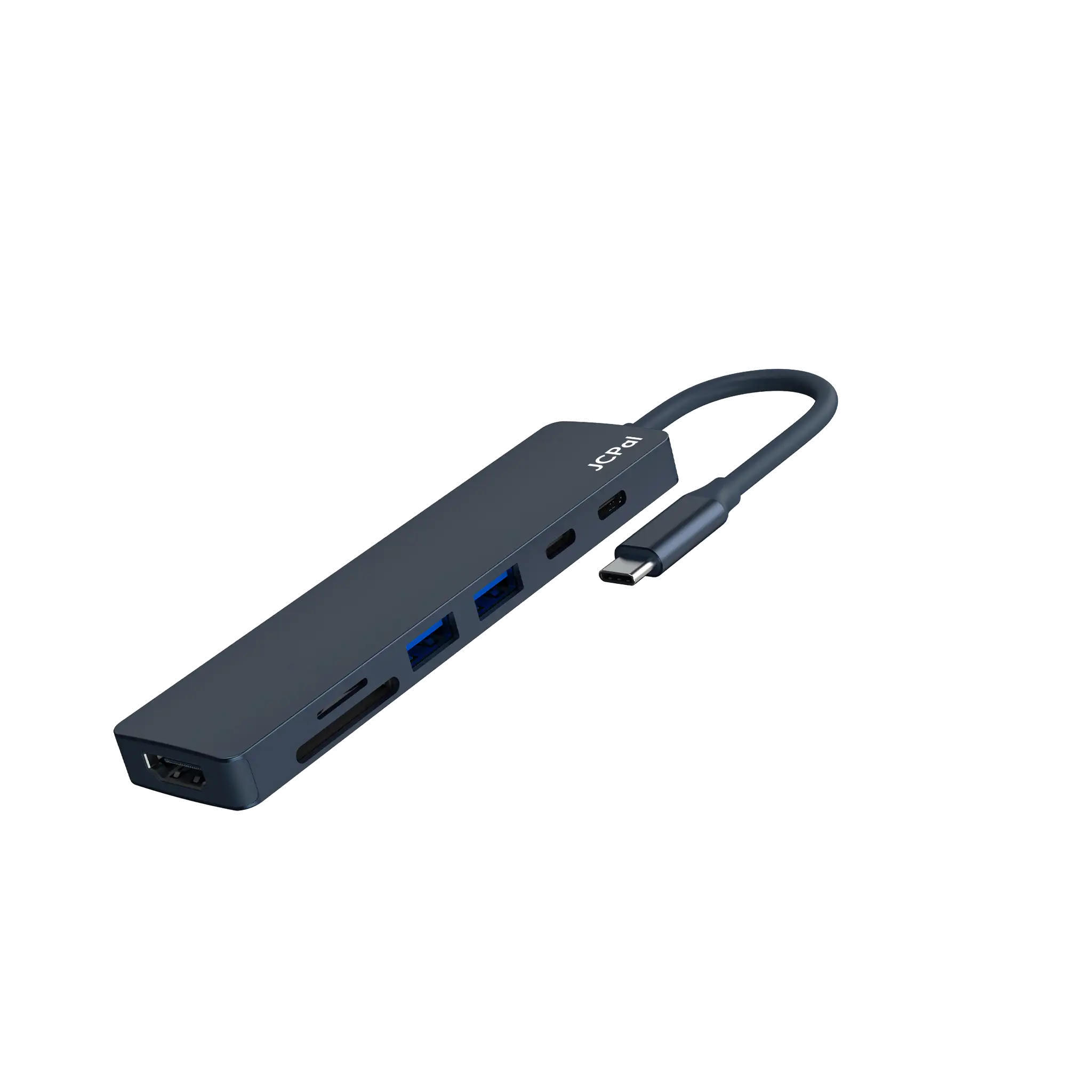 JCPal Linx USB-C 7in1 Hub (2xUSB3.0, USB C3.1, HDMI/60Hz, SD/TF3.0, PD100W) - indigo