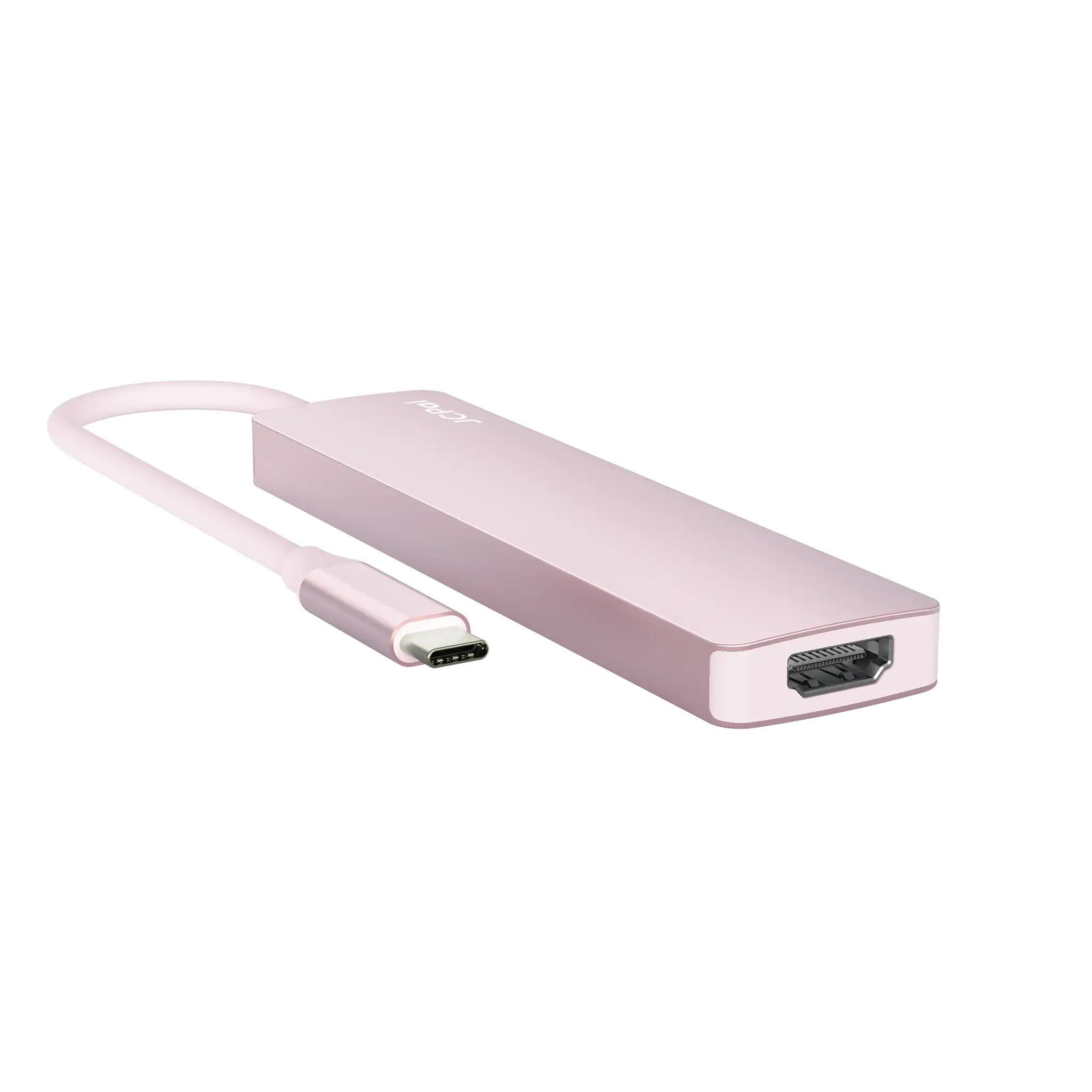 JCPal Linx USB-C 7in1 Hub (2xUSB3.0, USB C3.1, HDMI/60Hz, SD/TF3.0, PD100W) - rózsaszín