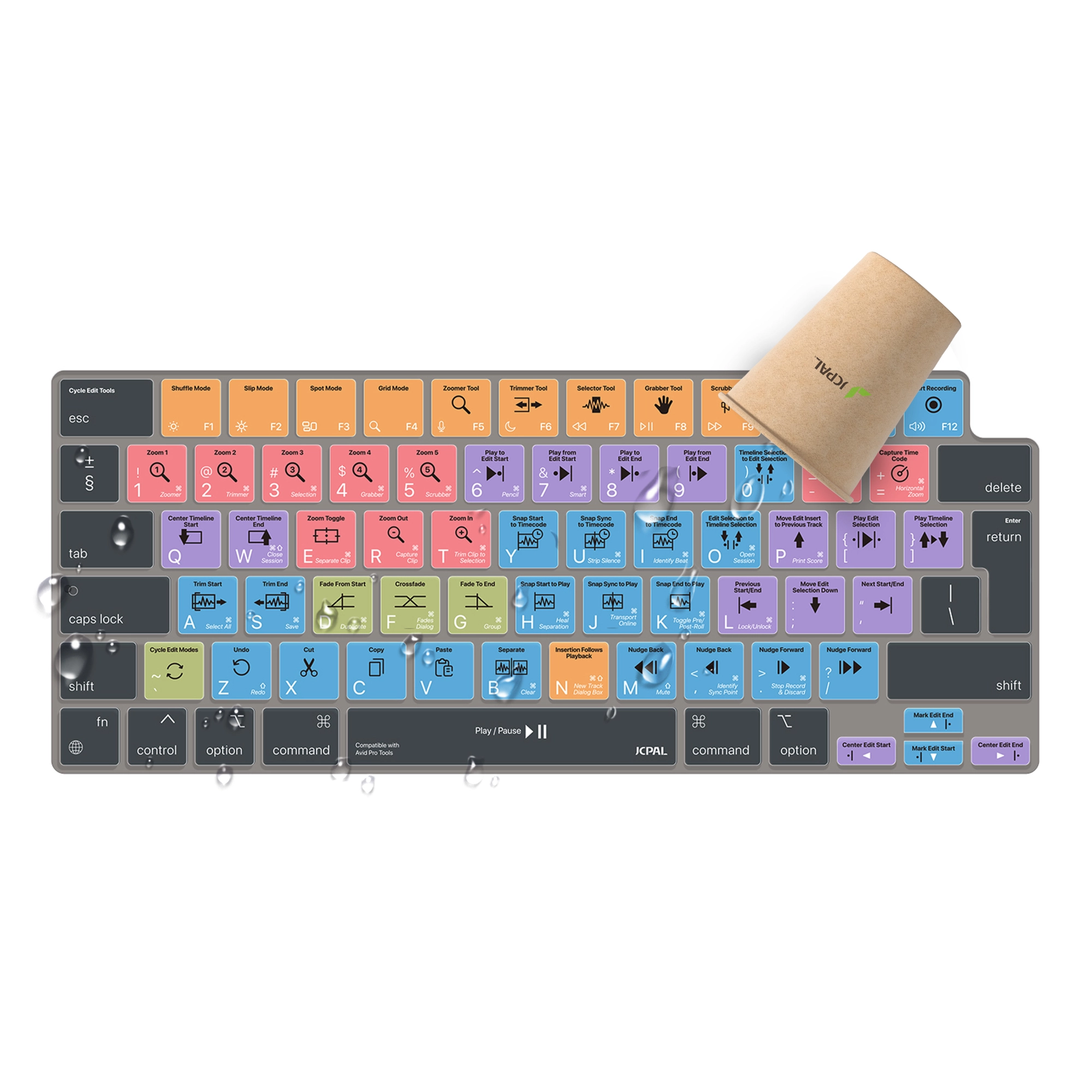 JCPal Verskin Avid Pro Tools gyorsbillentyűs billentyűzetvédő - MacBook Air 13/15, Pro 14/16 (2021-2026) - nemzetközi angol kiosztás