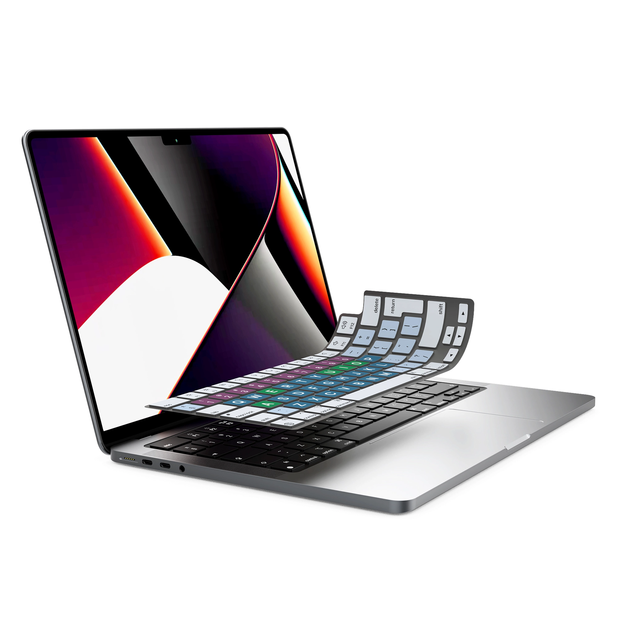 JCPal Verskin Inclusive nagybetűs billentyűzetvédő - MacBook Air 13/15, Pro 14/16 (2021-2026) - nemzetközi angol kiosztás
