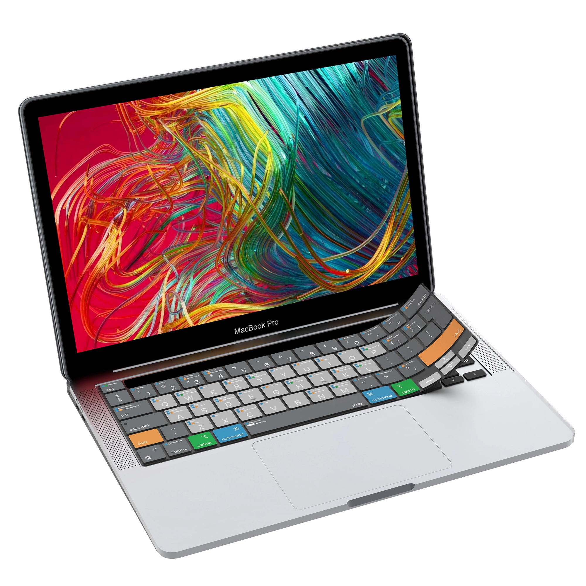 JCPal Verskin macOS gyorsbillentyűs billentyűzetvédő - MacBook Pro 13" (2020-2022) és 16" (2019) - nemzetközi angol kiosztás