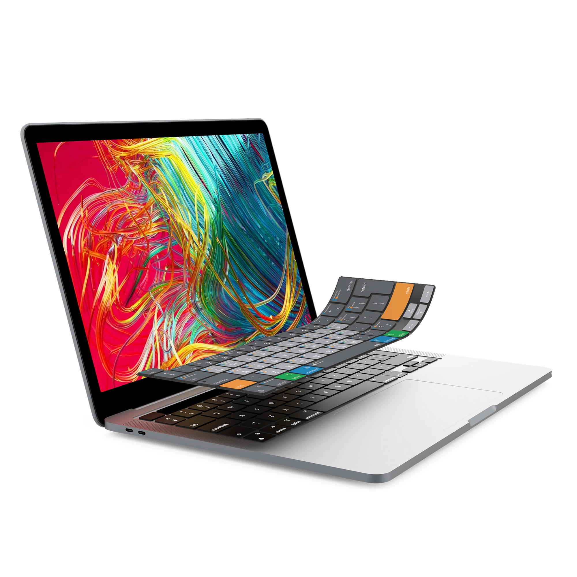 JCPal Verskin macOS gyorsbillentyűs billentyűzetvédő - MacBook Pro 13" (2020-2022) és 16" (2019) - nemzetközi angol kiosztás