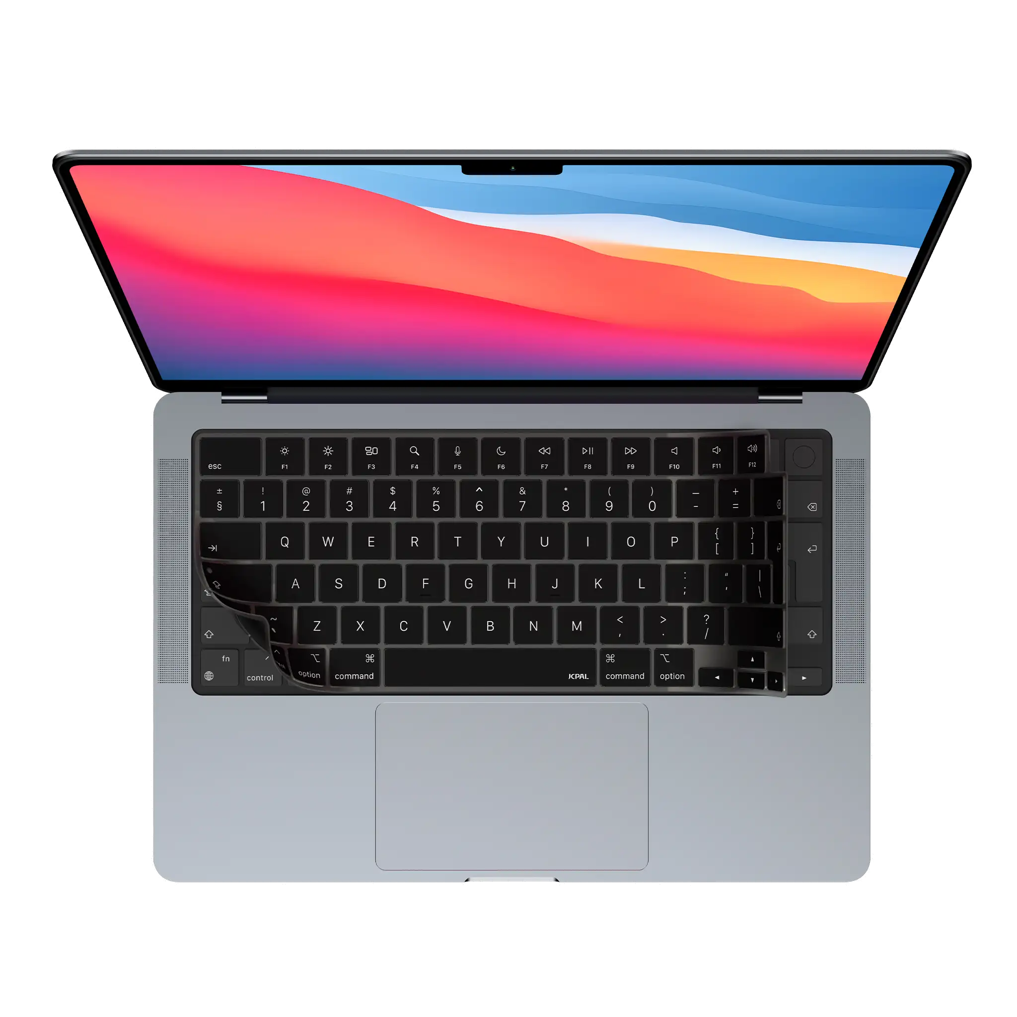JCPal Verskin szilikon billentyűzetvédő fólia - MacBook Air 13/15, Pro 14/16 (2021-2026) - nemzetközi angol kiosztás