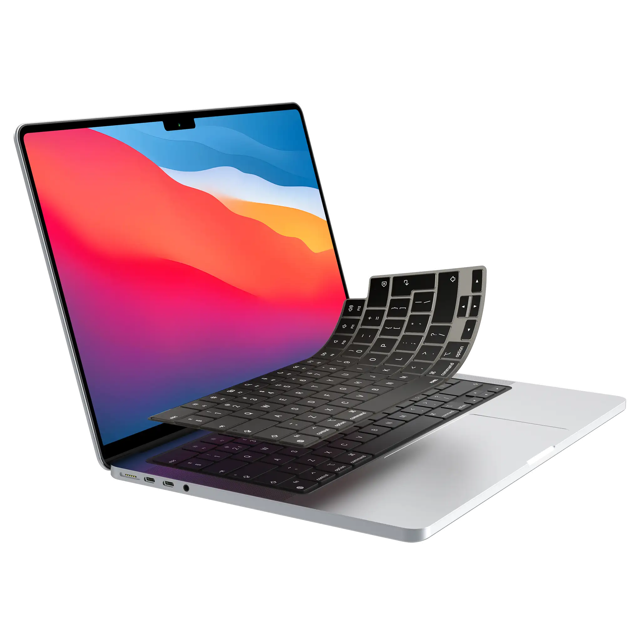 JCPal Verskin szilikon billentyűzetvédő fólia - MacBook Air 13/15, Pro 14/16 (2021-2026) - nemzetközi angol kiosztás