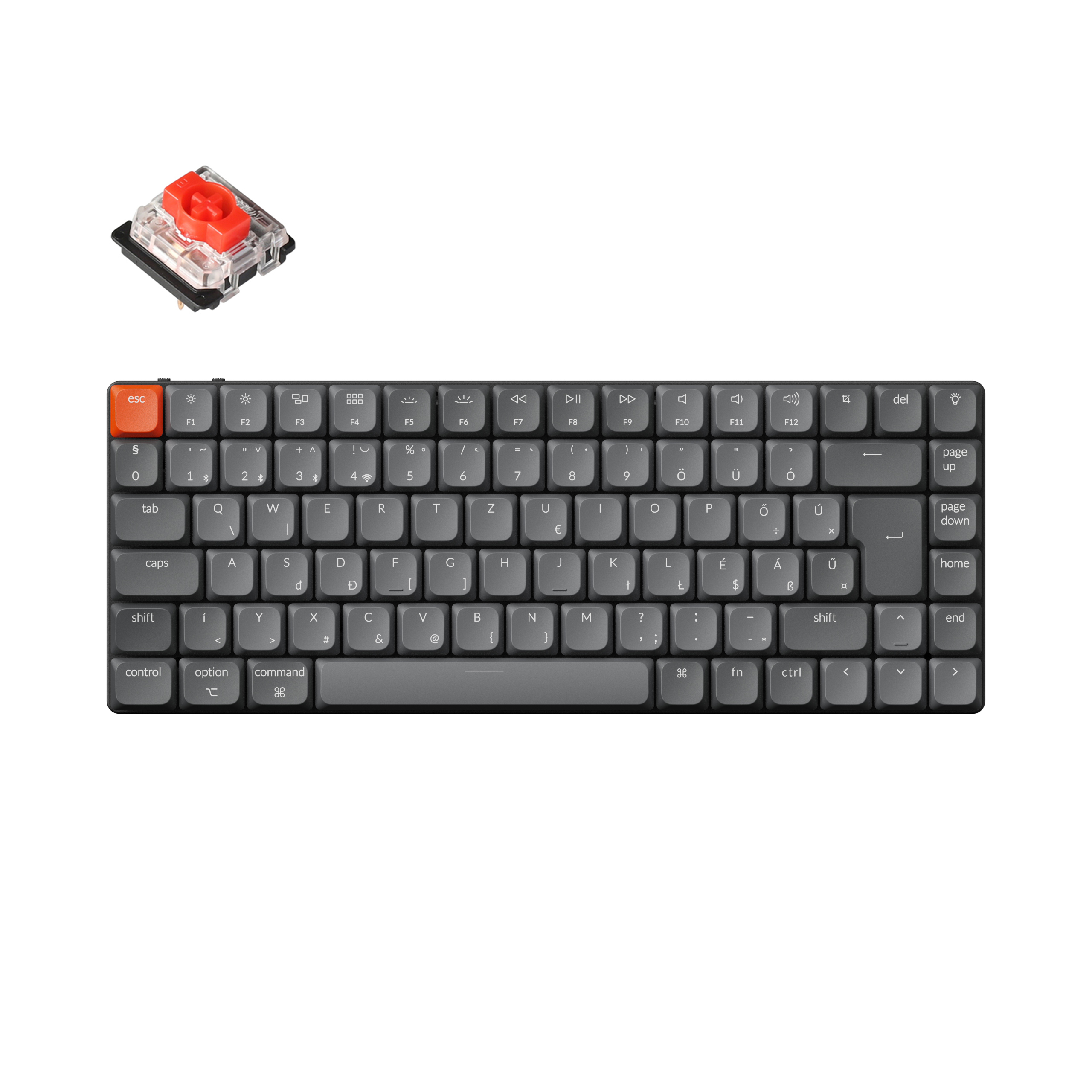 Keychron K3 Max vezeték nélküli magyar low profile mechanikus billentyűzet, Gateron mechanical 2 Red