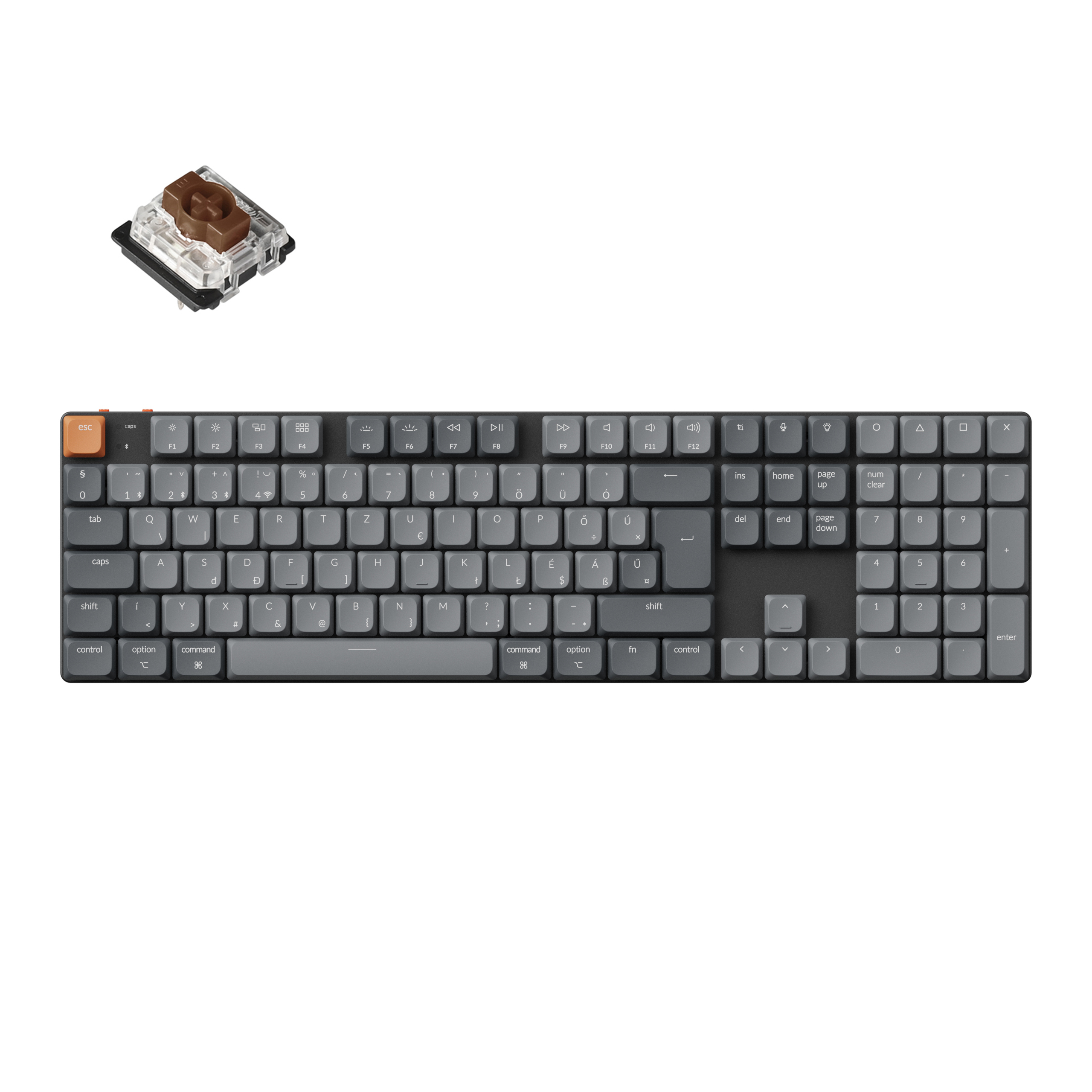 Keychron K5 Max vezeték nélküli magyar low profile mechanikus billentyűzet - mechanical 2.0 Brown